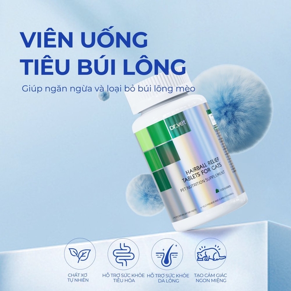Viên hỗ trợ loại bỏ búi lông cho mèo