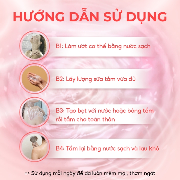 hướng dẫn sử dụng sữa tắm hương nước hoa dove love