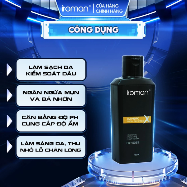 SỮA RỬA MẶT CHO NAM IROMAN 120G