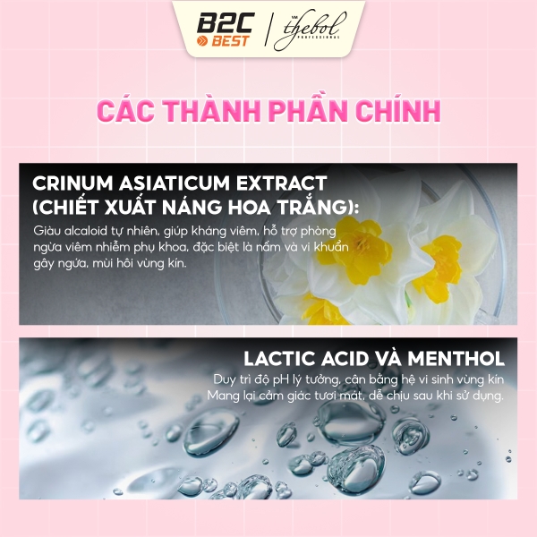 thành phần nổi bật dung dịch vệ sinh trinh nữ hoàng cung