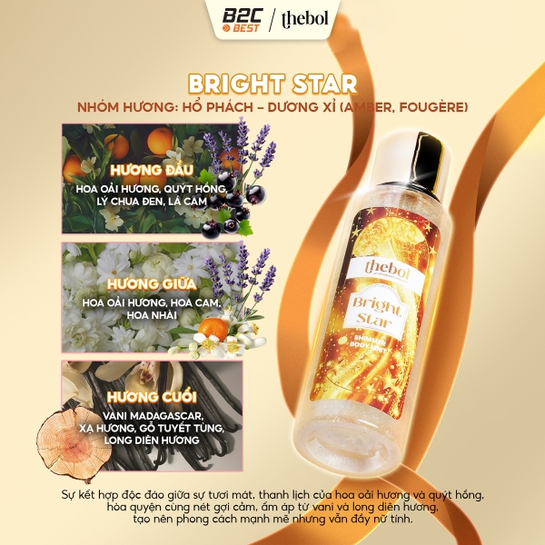 body mist thơm lâu bright star