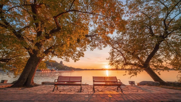 khung cảnh mùa thu Di Hoà Viên