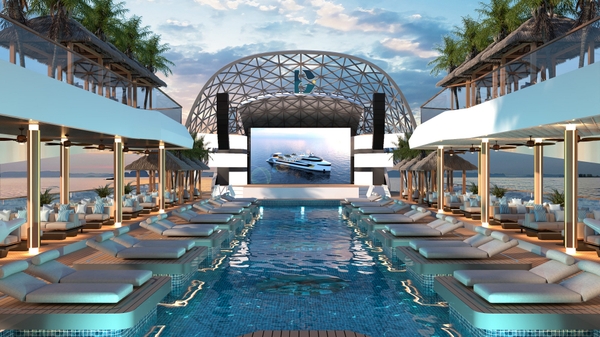 sân khấu mái vòm du thuyền Dolphin 5 sao