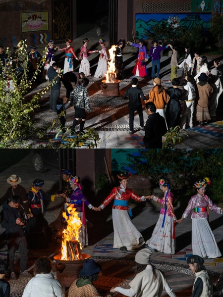 tiệc lửa trại bên hồ Lugu