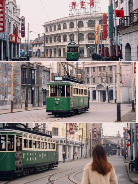 check in xe điện cổ ở Nam Kinh Lộ