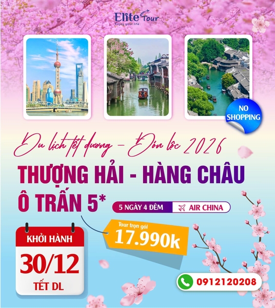 Tour Thượng Hải Tết dương lịch 2026