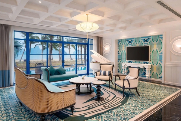 Phòng khách villa 5 Sonasea Vân Đồn