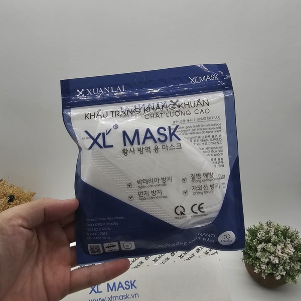 100 Chiếc khẩu trang 5D kháng khuẩn XL MASK, khẩu trang dùng 1 lần bảo vệ sức khỏe.