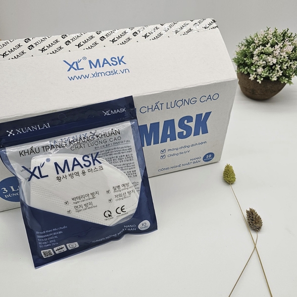 100 Chiếc khẩu trang 5D kháng khuẩn XL MASK, khẩu trang dùng 1 lần bảo vệ sức khỏe.