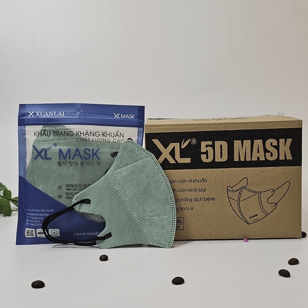 100 Chiếc khẩu trang 5D kháng khuẩn XL MASK, khẩu trang dùng 1 lần bảo vệ sức khỏe.