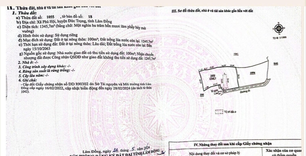 Mua bán đất Đức TRọng diện tích 1300m2