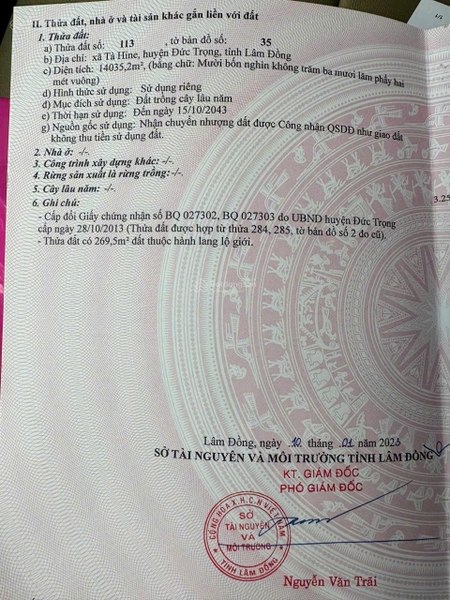 Bán đất Đức Trọng gần hồ Đại Ninh