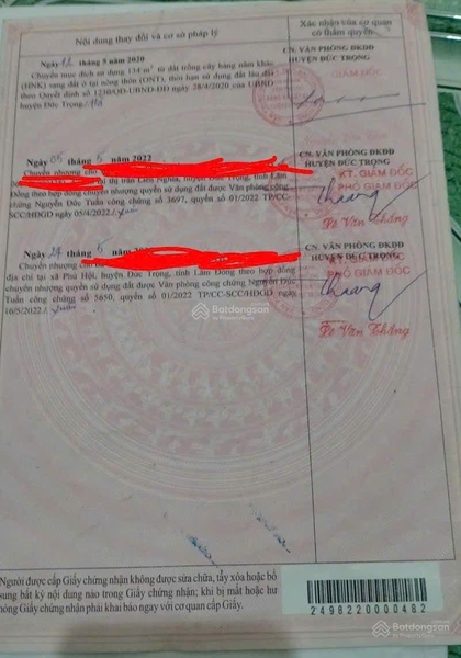 Bán đất Đức Trọng 134m2 thổ cư