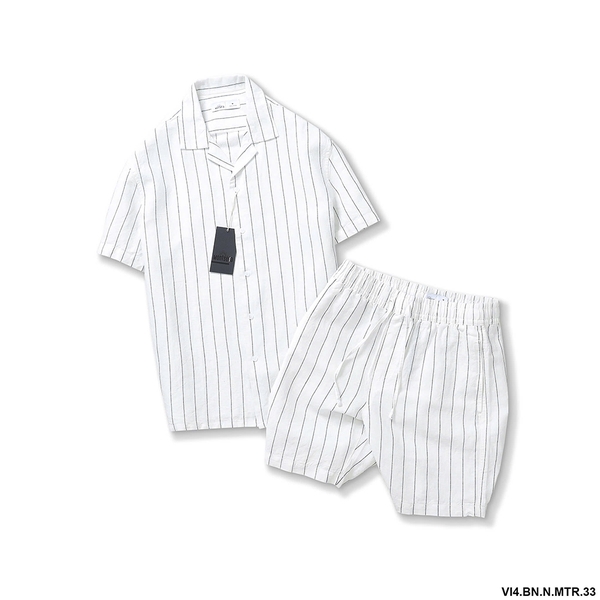 SET LINEN CUBAN STRIPED