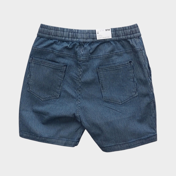 Quần Short Denim Striped Elastic Waistband