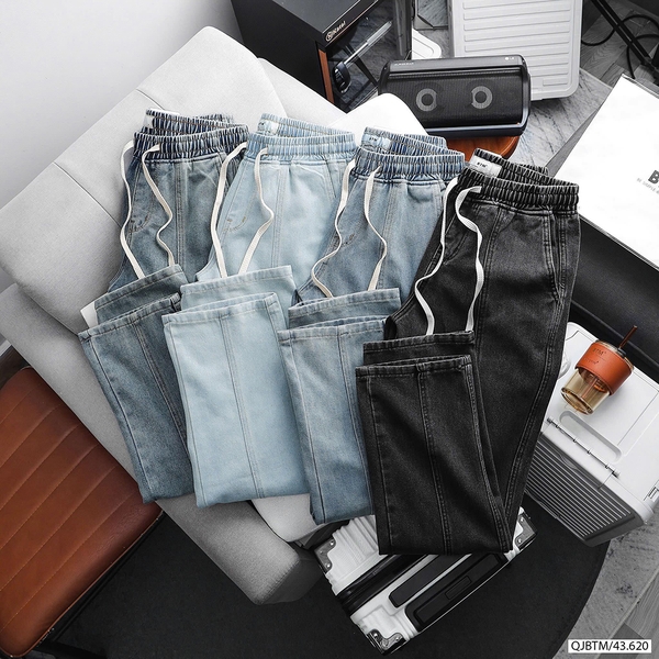 QUẦN JEANS ELASTIC WAIST STRAIGHT