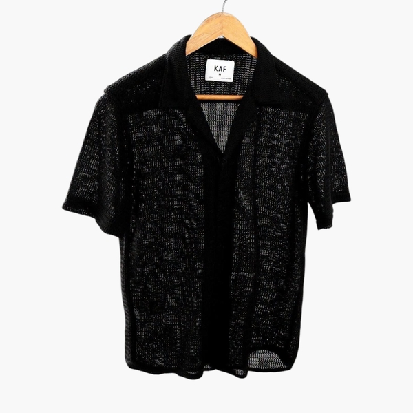 Áo Sơ Mi Cuban Textured Relax / Black