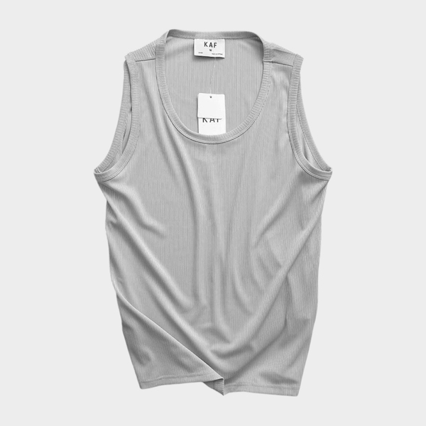 Áo Tanktop Basic Ribbed Light Grey