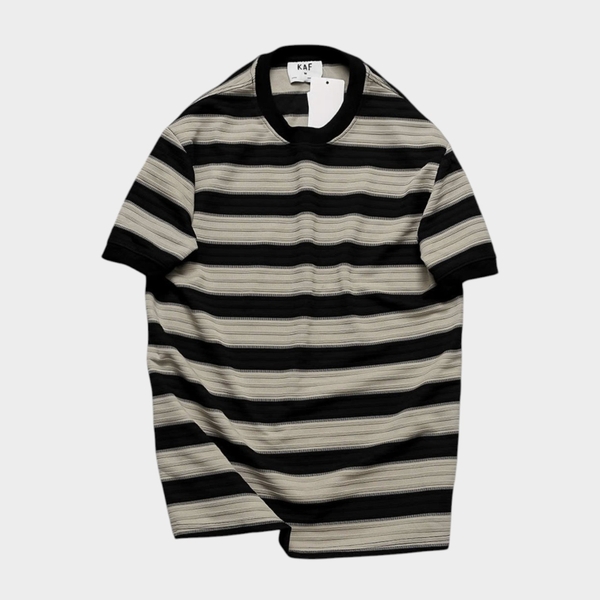 Áo Thun Weaved Stripes Form Fitted