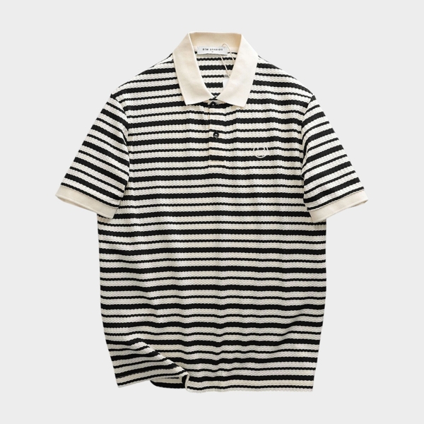 Áo Polo Jacquard Striped Regular Fit