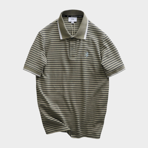 Áo Polo Knit Striped Icon Tropical