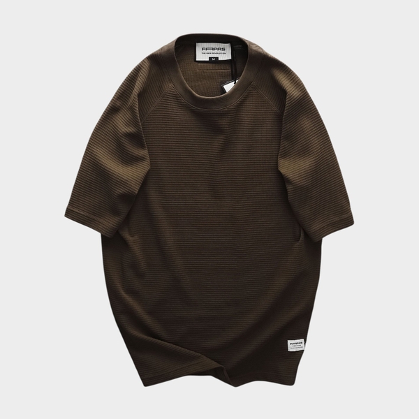 Áo Thun Ribbed Pattern Form Regular Fit