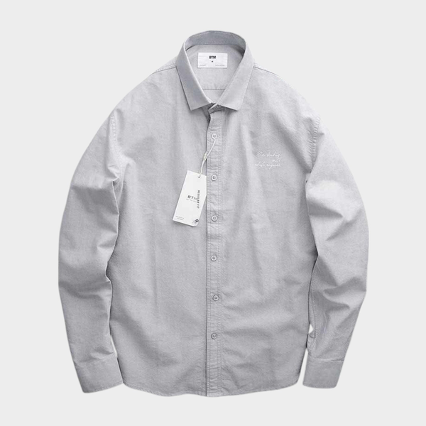 Áo Sơ Mi Oxford Printed Text Regular Fit