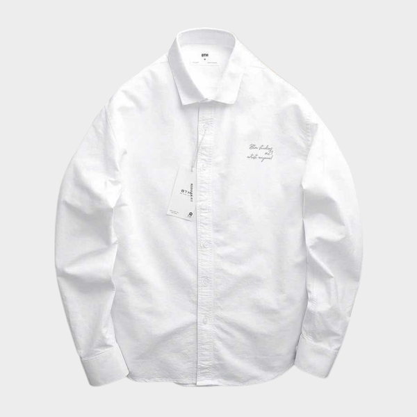 Áo Sơ Mi Oxford Printed Text Regular Fit