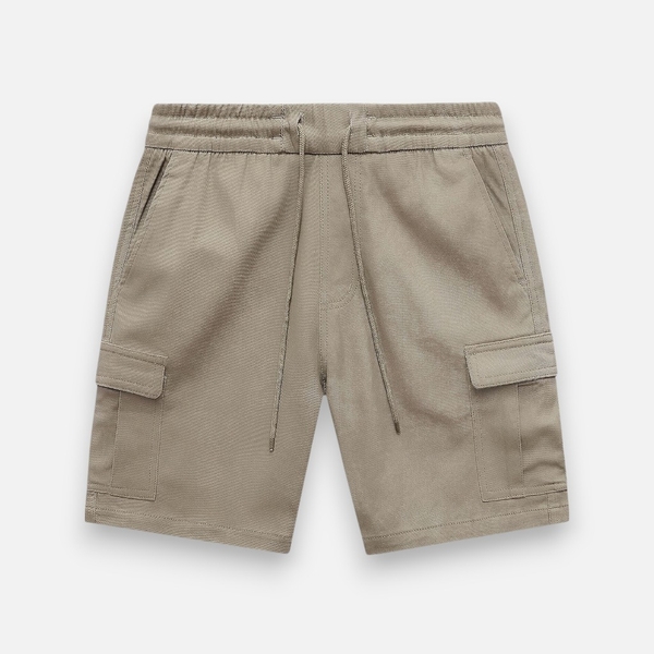 QUẦN SHORT KAKI CARGO ELASTIC WAIST