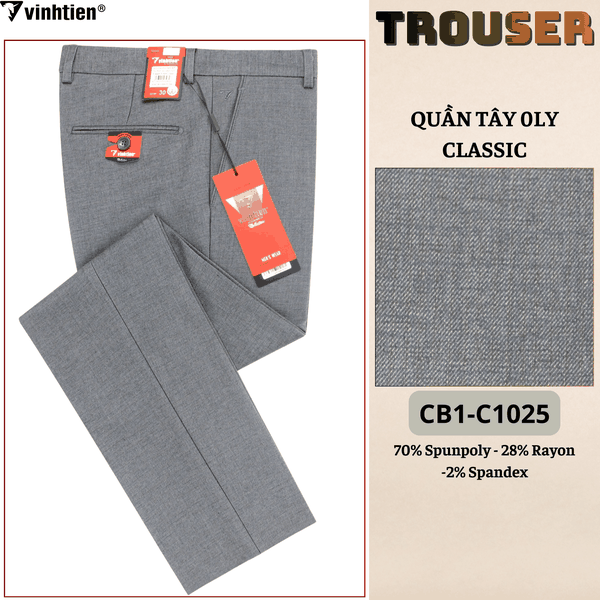 Quần Tây 0Ly Classic 515 - Vải dãn cao cấp