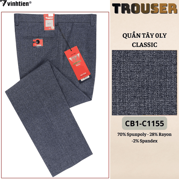 Quần Tây 0Ly Classic 515 - Vải dãn cao cấp