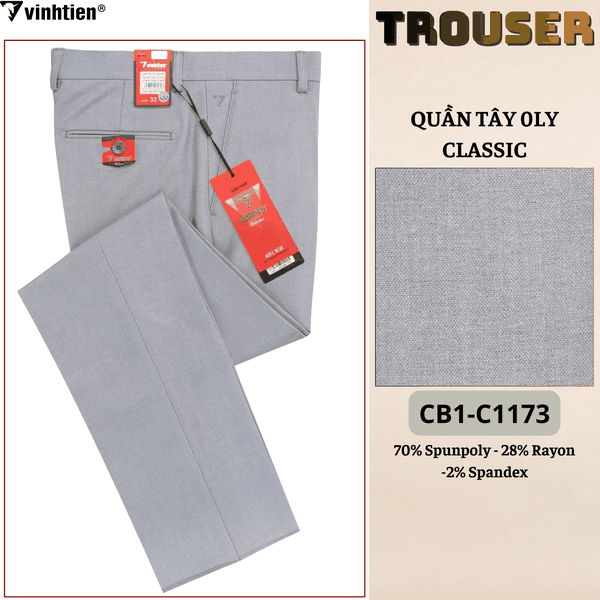 Quần Tây 0Ly Classic 515 - Vải dãn cao cấp