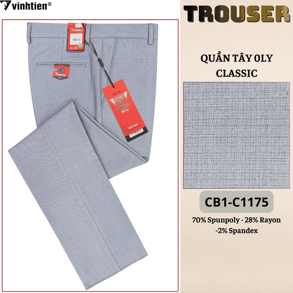 Quần Tây 0Ly Classic 515 - Vải dãn cao cấp