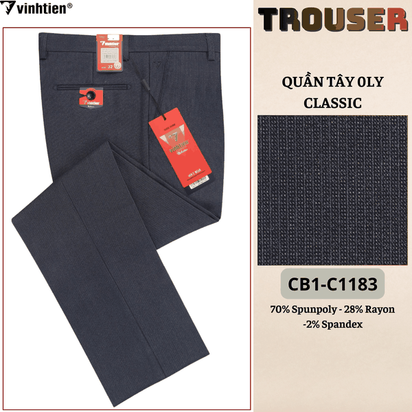 Quần Tây 0Ly Classic 515 - Vải dãn cao cấp