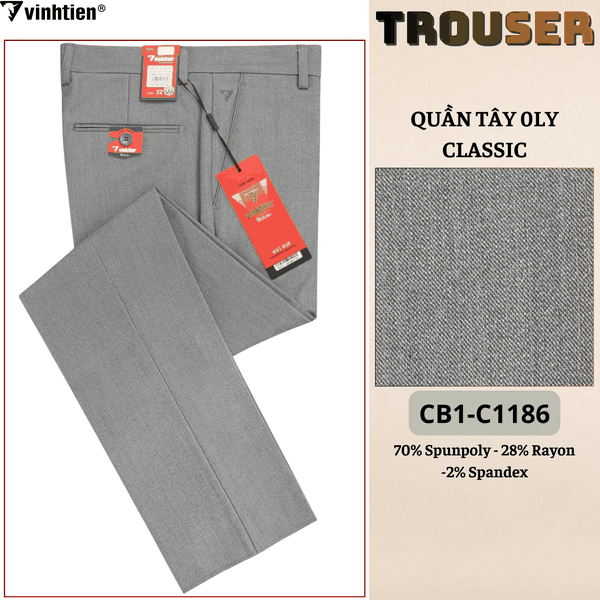 Quần Tây 0Ly Classic 515 - Vải dãn cao cấp
