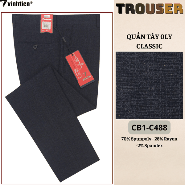 Quần Tây 0Ly Classic 515 - Vải dãn cao cấp