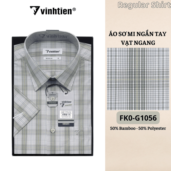 Áo SMNT Regular Fit 445 - Vải Kẻ Bamboo - Polyester