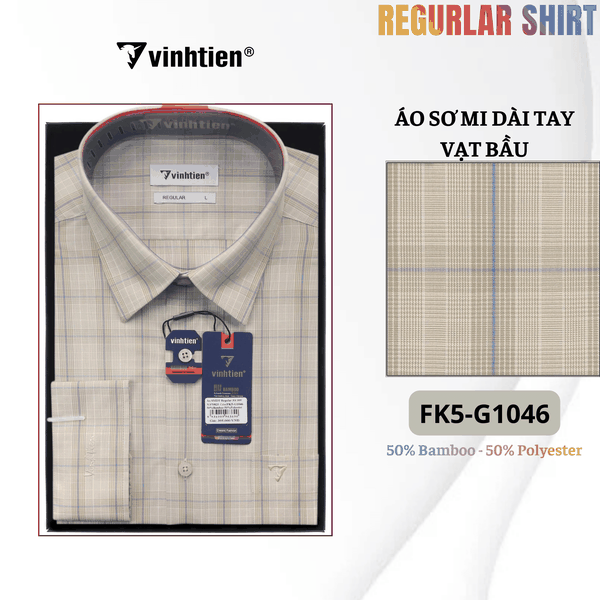 Áo SMDT Regular Fit 495 - Vải kẻ Bambo - Giỏ 1
