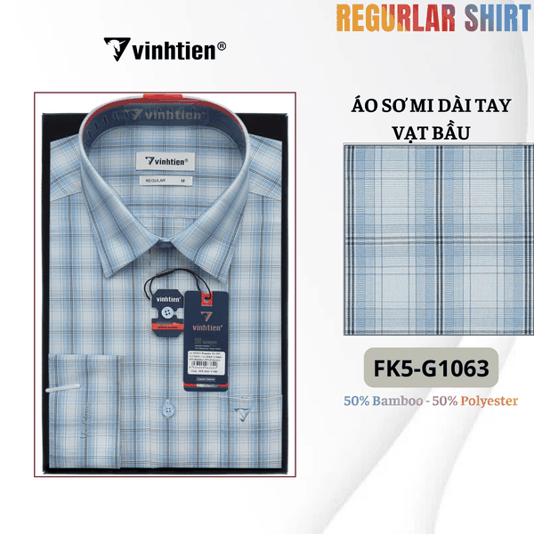 Áo SMDT Regular Fit 495 - Vải kẻ Bambo - Giỏ 1