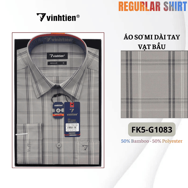 Áo SMDT Regular Fit 495 - Vải kẻ Bambo - Giỏ 1