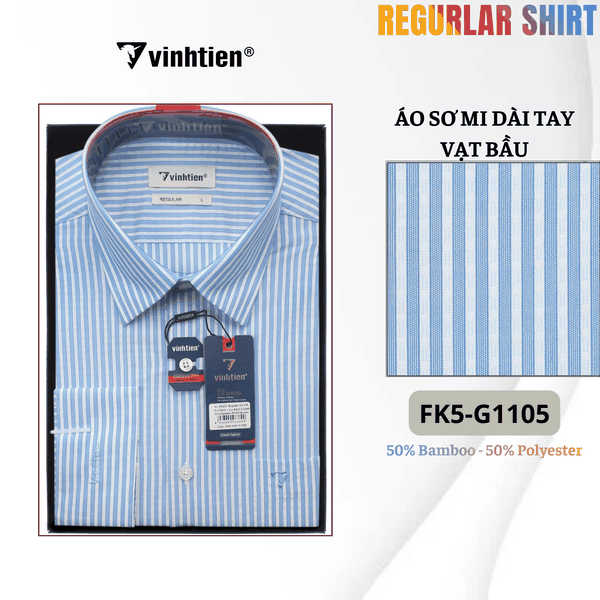 Áo SMDT Regular Fit 495 - Vải kẻ Bambo - Giỏ 1