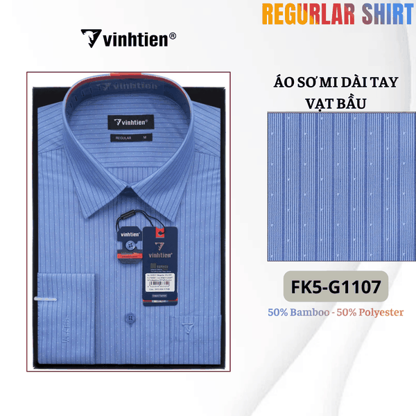 Áo SMDT Regular Fit 495 - Vải kẻ Bambo - Giỏ 1
