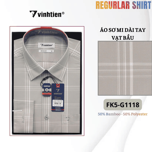 Áo SMDT Regular Fit 495 - Vải kẻ Bambo - Giỏ 1