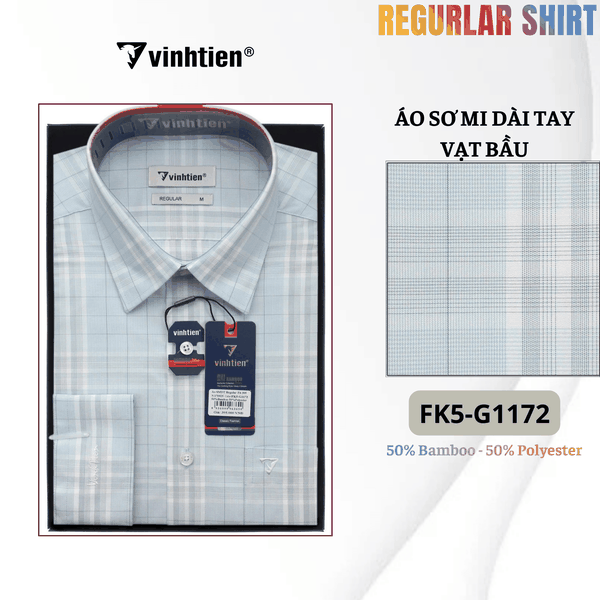 Áo SMDT Regular Fit 495 - Vải kẻ Bambo - Giỏ 1