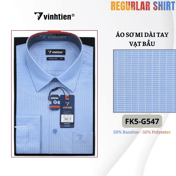 Áo SMDT Regular Fit 495 - Vải kẻ Bambo - Giỏ 1