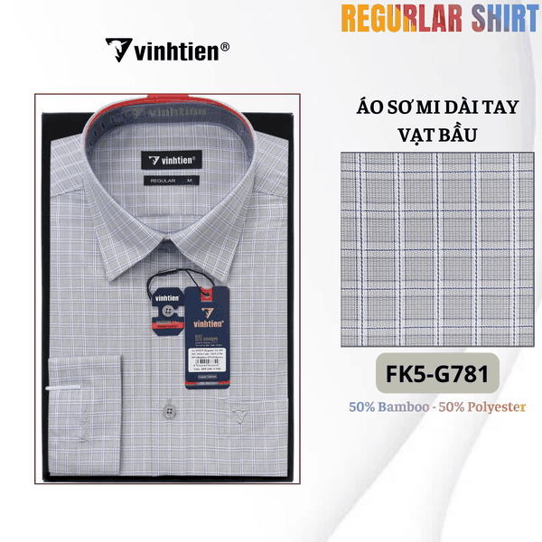 Áo SMDT Regular Fit 495 - Vải kẻ Bambo - Giỏ 1