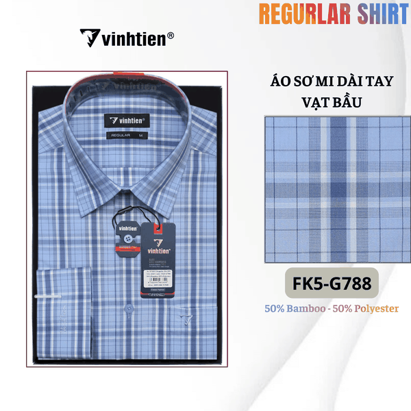 Áo SMDT Regular Fit 495 - Vải kẻ Bambo - Giỏ 1