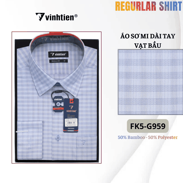 Áo SMDT Regular Fit 495 - Vải kẻ Bambo - Giỏ 1