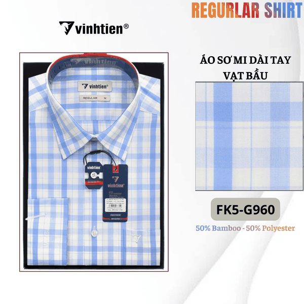 Áo SMDT Regular Fit 495 - Vải kẻ Bambo - Giỏ 1