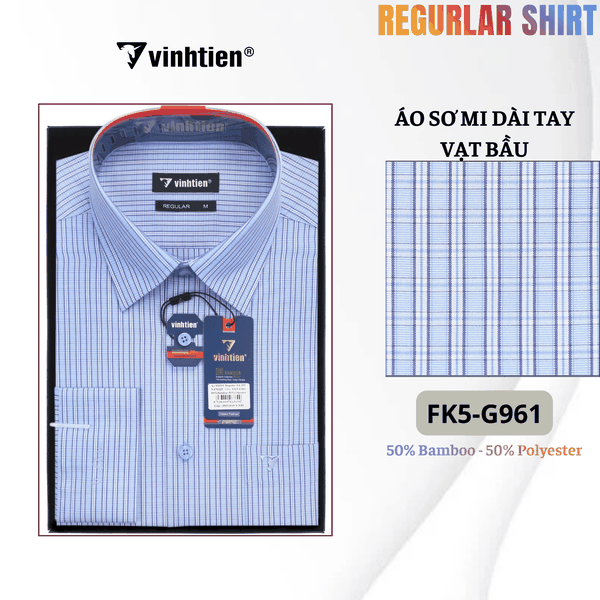 Áo SMDT Regular Fit 495 - Vải kẻ Bambo - Giỏ 1